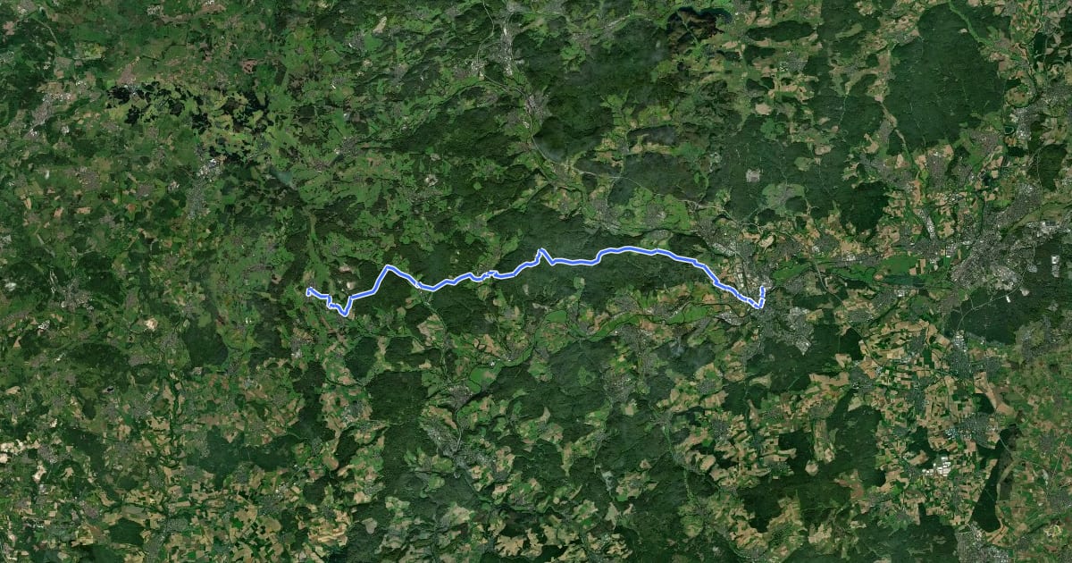 Маршрут HWW Westerwald Etappe 5 Mengerskirchen - Wetzlar на спутниковом снимке