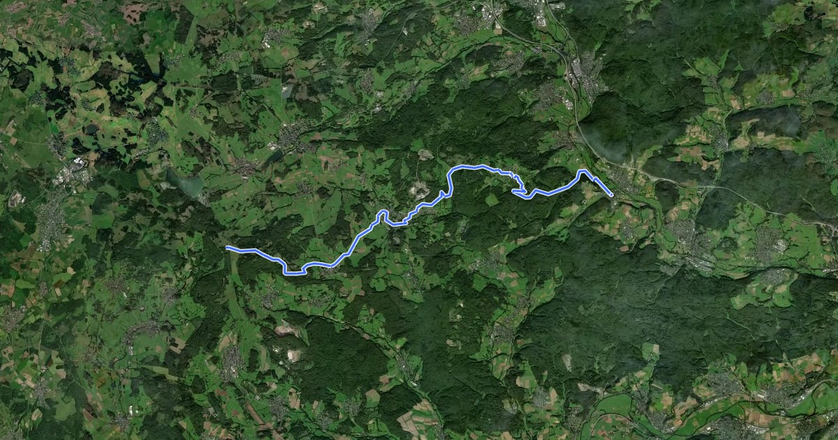 Маршрут HWW Westerwald Etappe 6 Knoten - Katzenfurt на спутниковом снимке