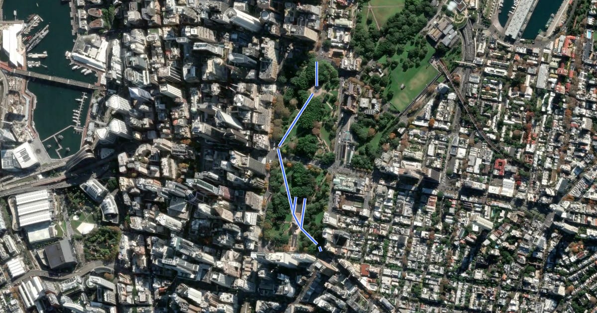 Маршрут Hyde Park на спутниковом снимке
