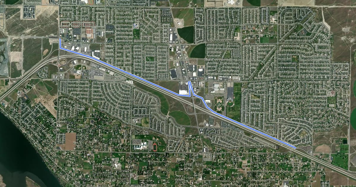 Маршрут I-182 Bike Trail на спутниковом снимке
