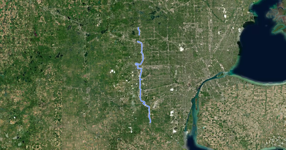 Маршрут I-275 Metro Trail на спутниковом снимке