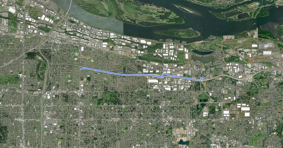 Маршрут I-84 Trail на спутниковом снимке