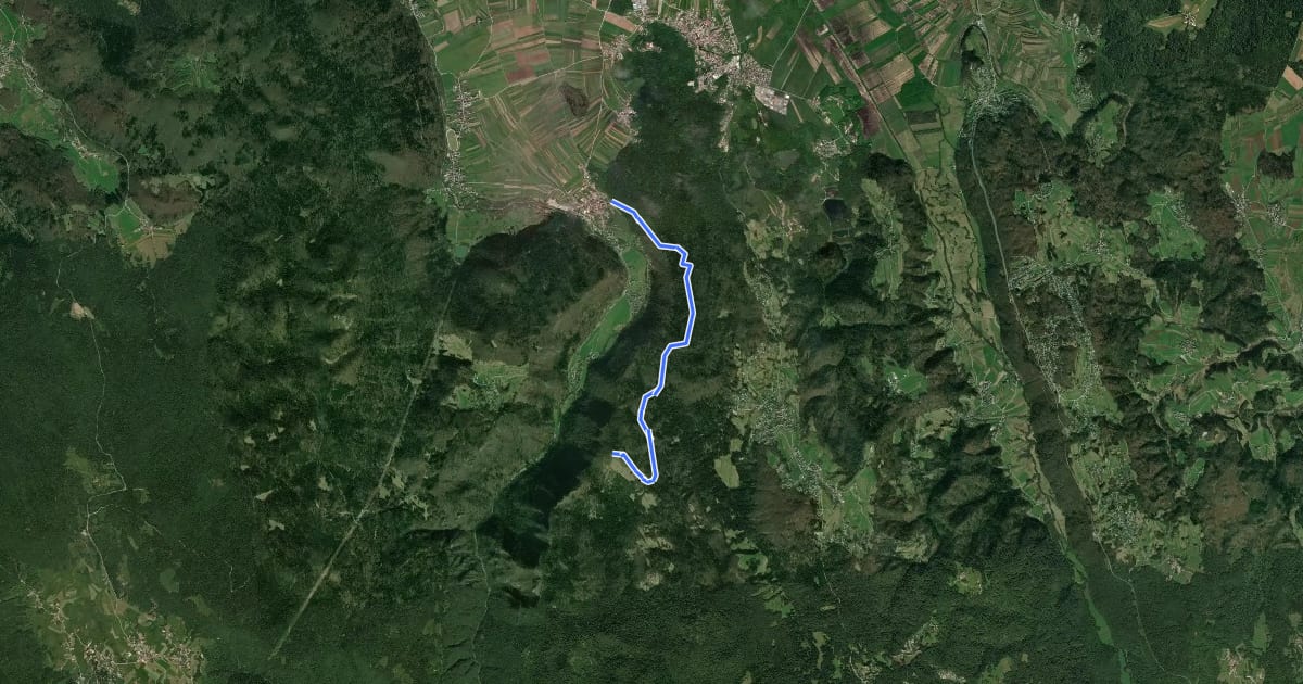 Маршрут Iška vas - Stražar на спутниковом снимке