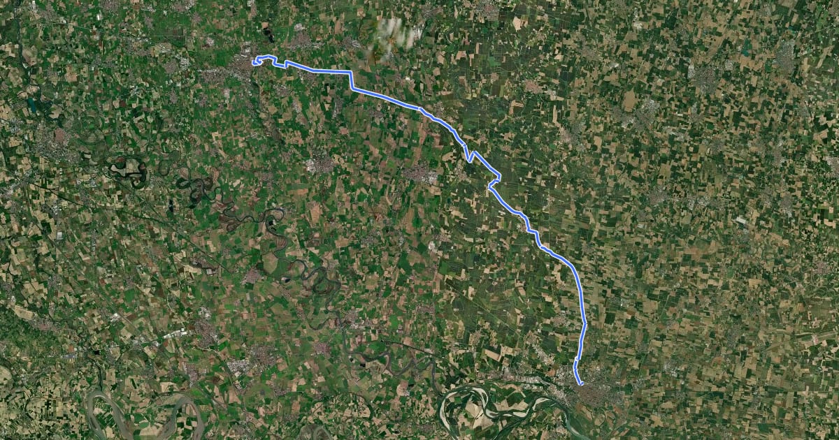 Маршрут I Navigli Cremonesi - II Tappa на спутниковом снимке
