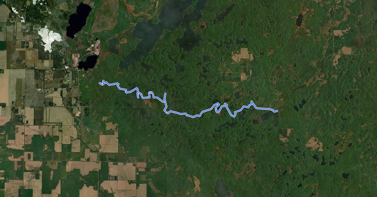 Маршрут IAT - Chippewa Moraine Segment на спутниковом снимке