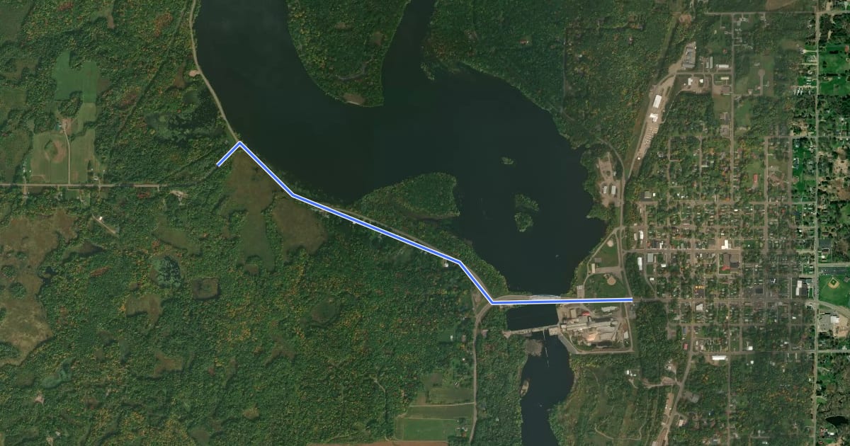 Маршрут IAT - Cornell-Chippewa River connection на спутниковом снимке
