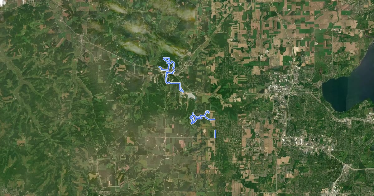 Маршрут IAT - Cross Plains Segment на спутниковом снимке