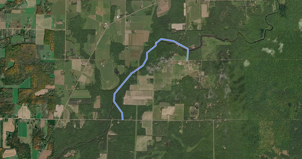 Маршрут IAT - Dells of the Eau Claire Segment на спутниковом снимке