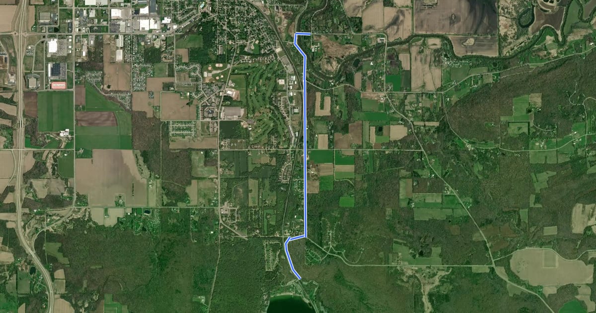 Маршрут IAT - Devil's Lake-Baraboo connection на спутниковом снимке