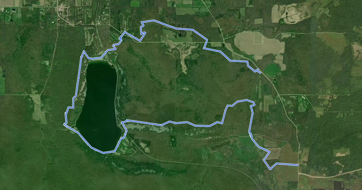 Маршрут IAT - Devil's Lake Segment на спутниковом снимке