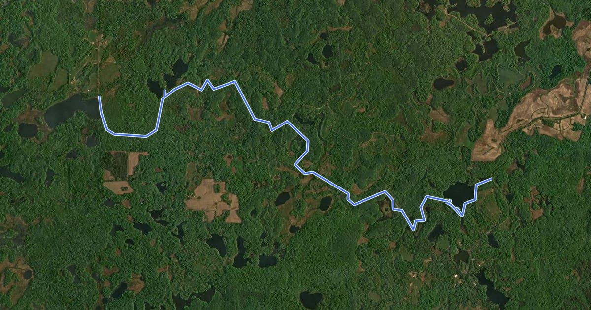 Маршрут IAT - Harwood Lakes Segment на спутниковом снимке
