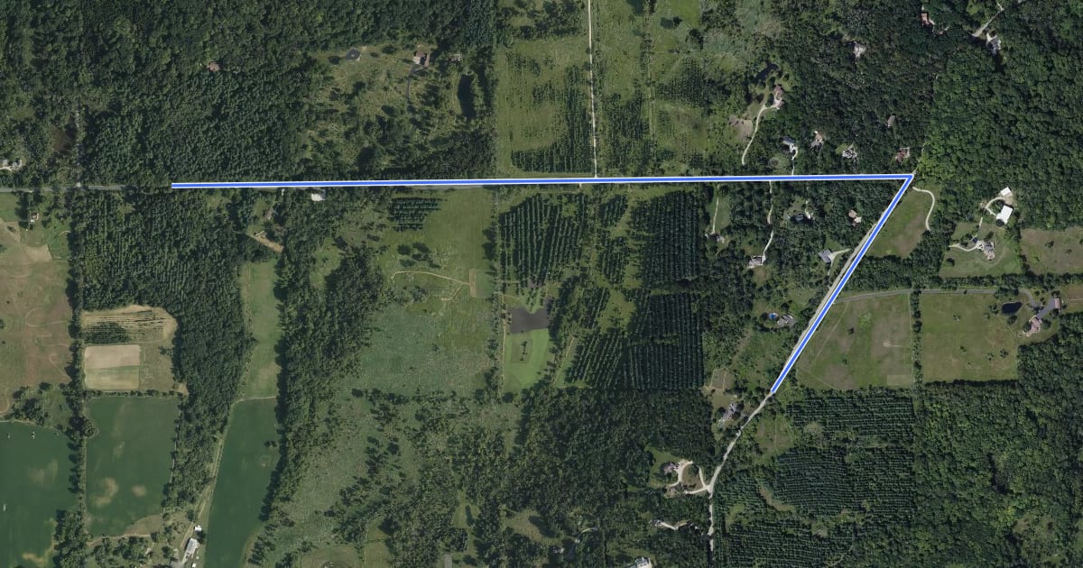 Маршрут IAT - Loew Lake-Holy Hill connection на спутниковом снимке