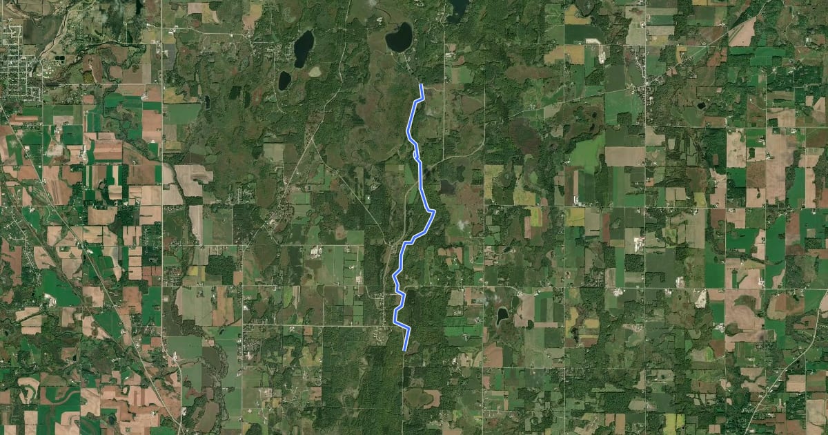 Маршрут IAT - Milwaukee River (Fon du Lac County) Segment на спутниковом снимке