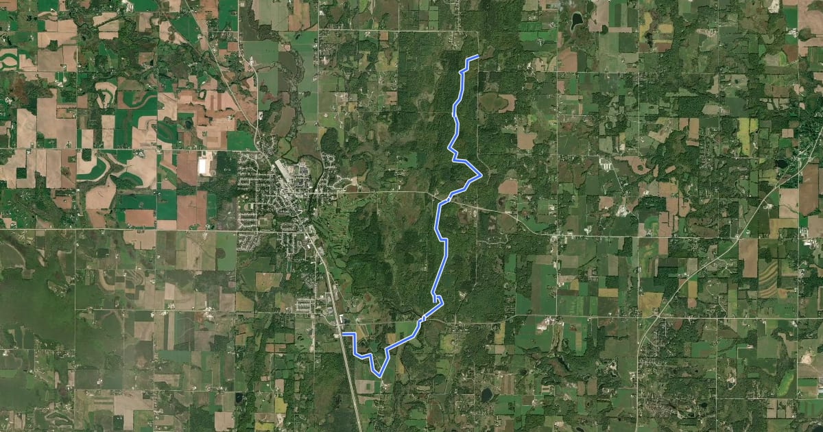 Маршрут IAT - Milwaukee River (Washington County) Segment на спутниковом снимке