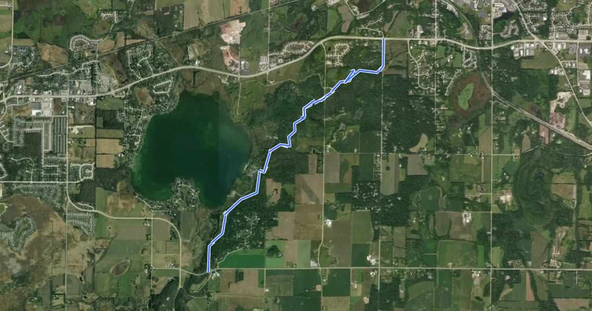 Маршрут IAT - Pike Lake Segment на спутниковом снимке