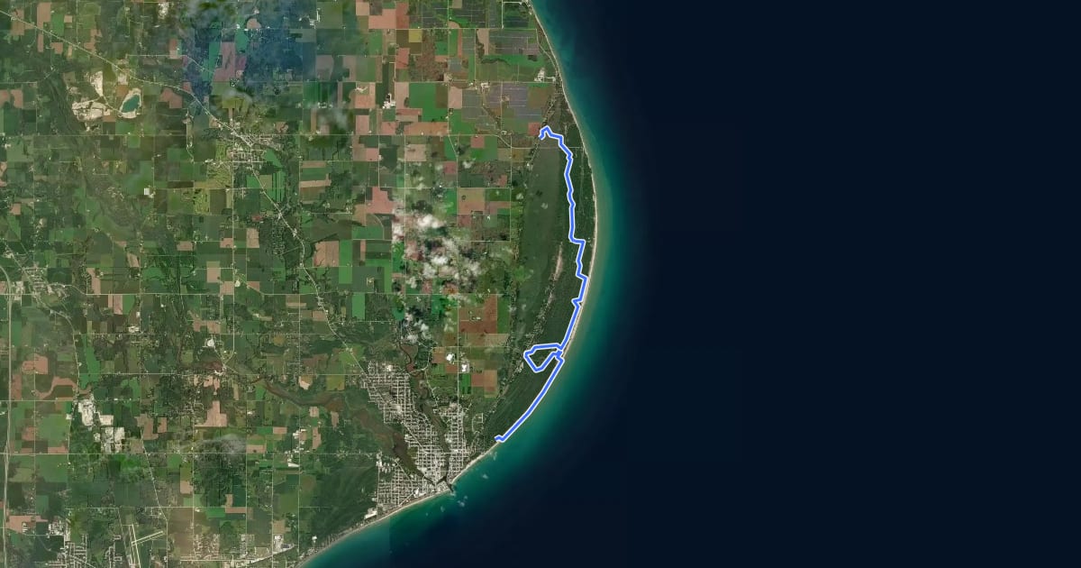 Маршрут IAT - Point Beach Segment на спутниковом снимке