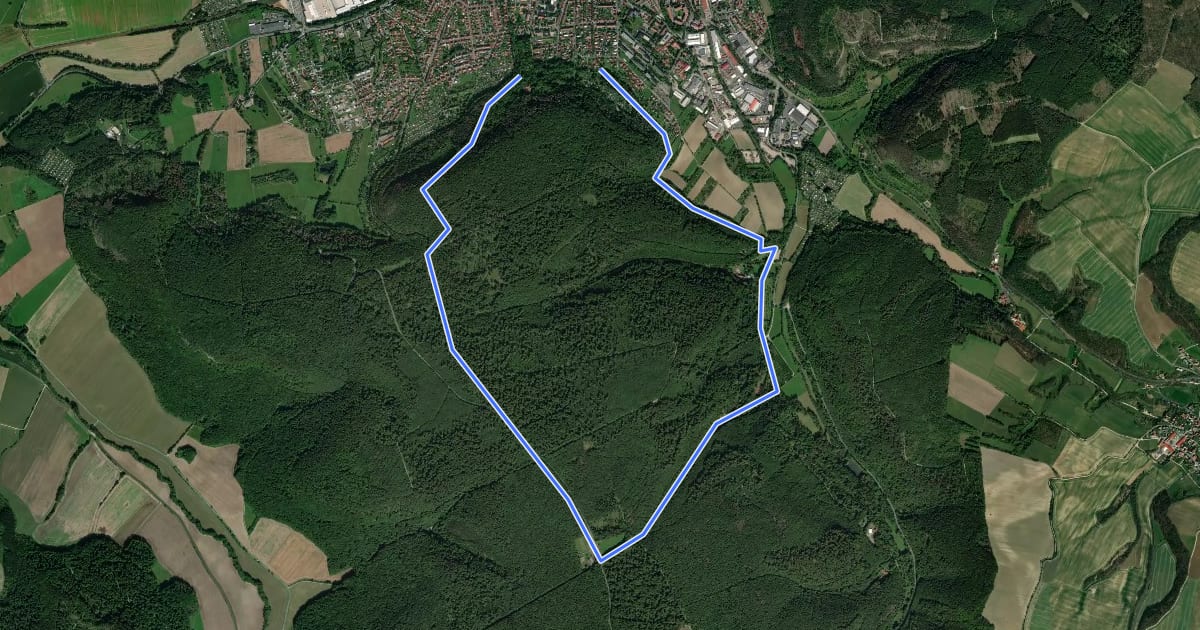 Маршрут Iberg Rundwanderweg (Gelber Punkt) на спутниковом снимке