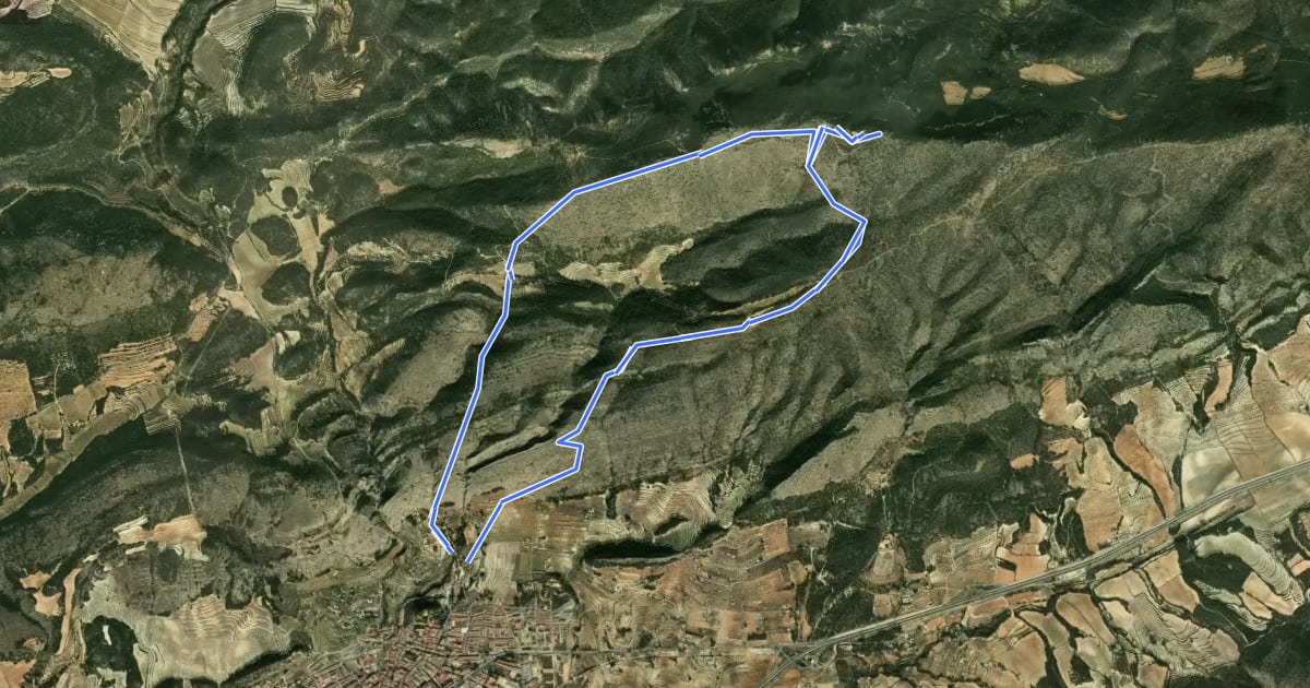 Маршрут Ibi - Serra del Menejador на спутниковом снимке