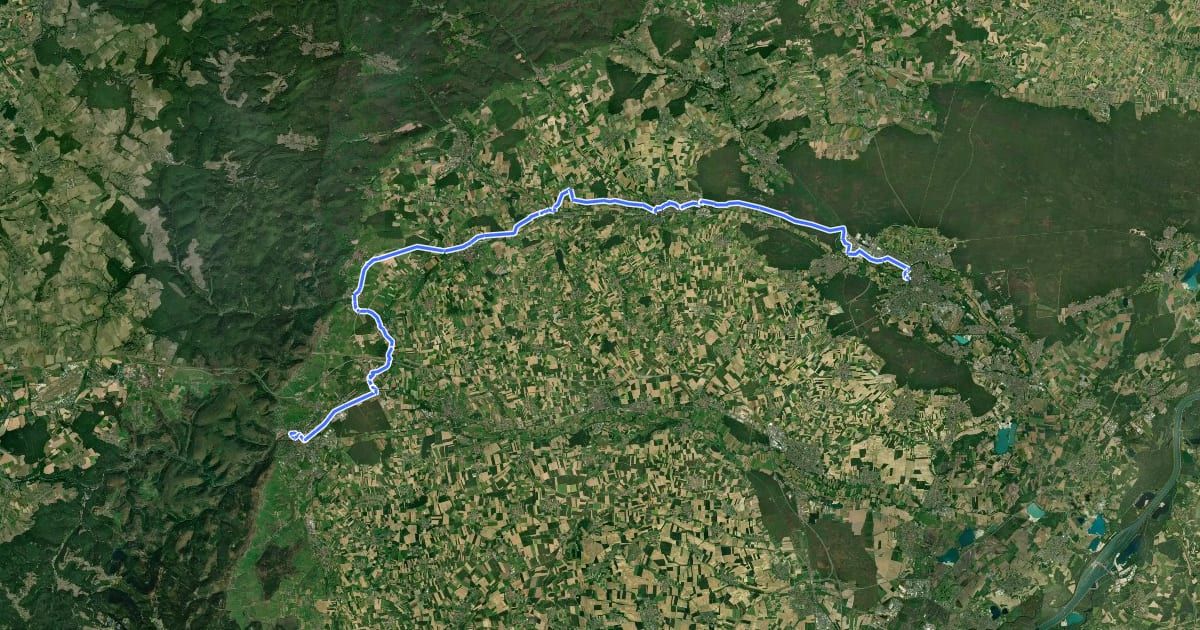 Маршрут IC22 Haguenau - Saverne на спутниковом снимке