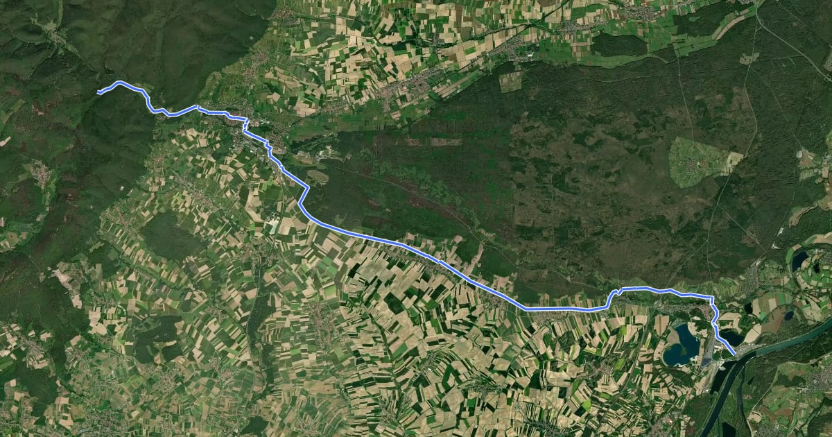 Маршрут IC51 Vallée de la Lauter на спутниковом снимке