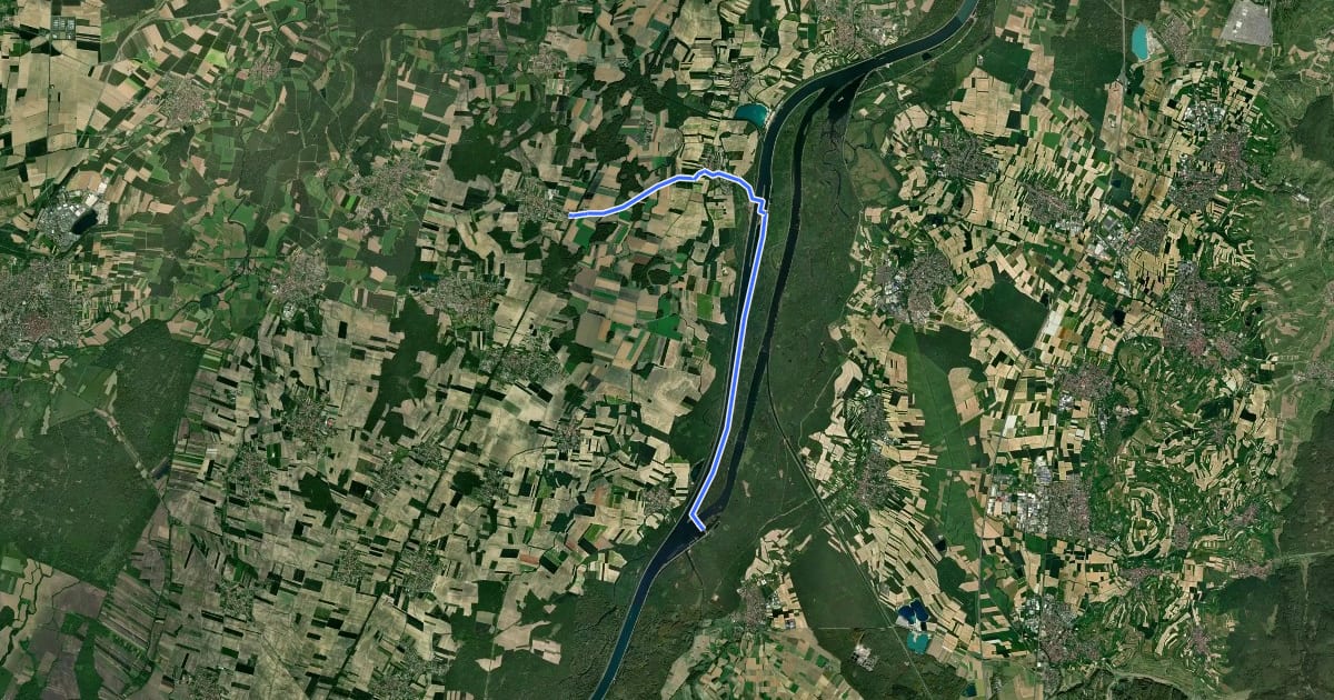 Маршрут IC57 Ile du Rhin de Diebolsheim на спутниковом снимке