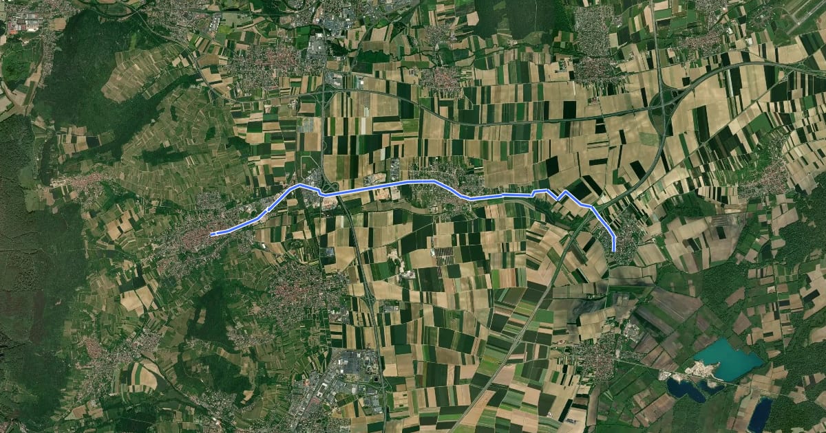 Маршрут IC60 Innenheim - Rosheim на спутниковом снимке