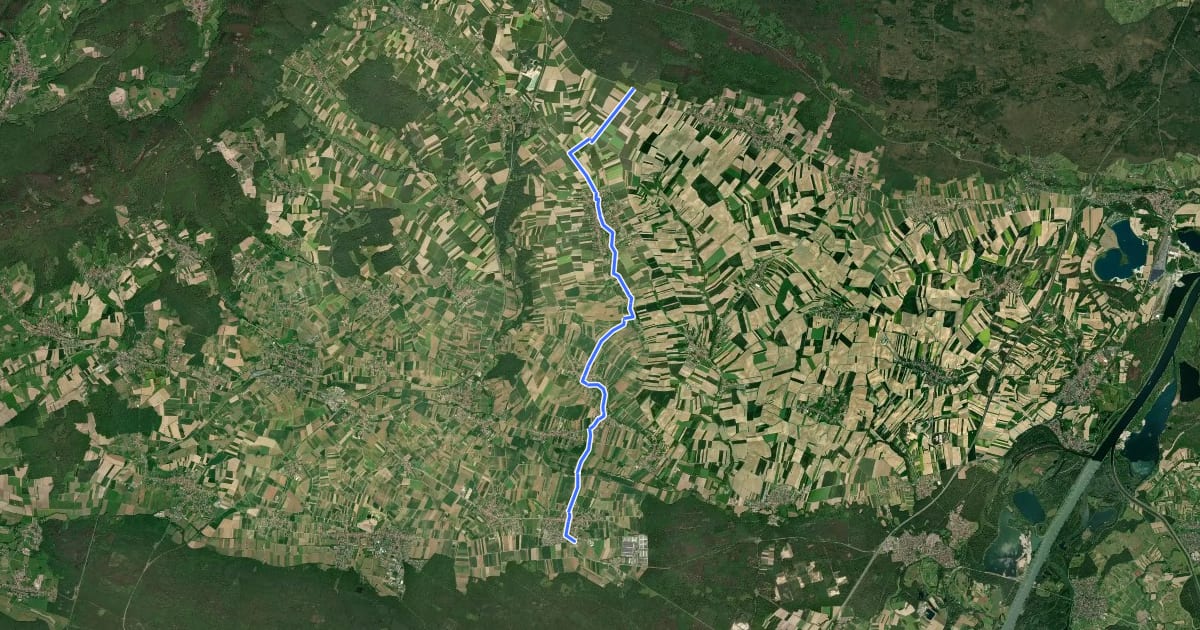 Маршрут IC66 Wissembourg - Hatten на спутниковом снимке