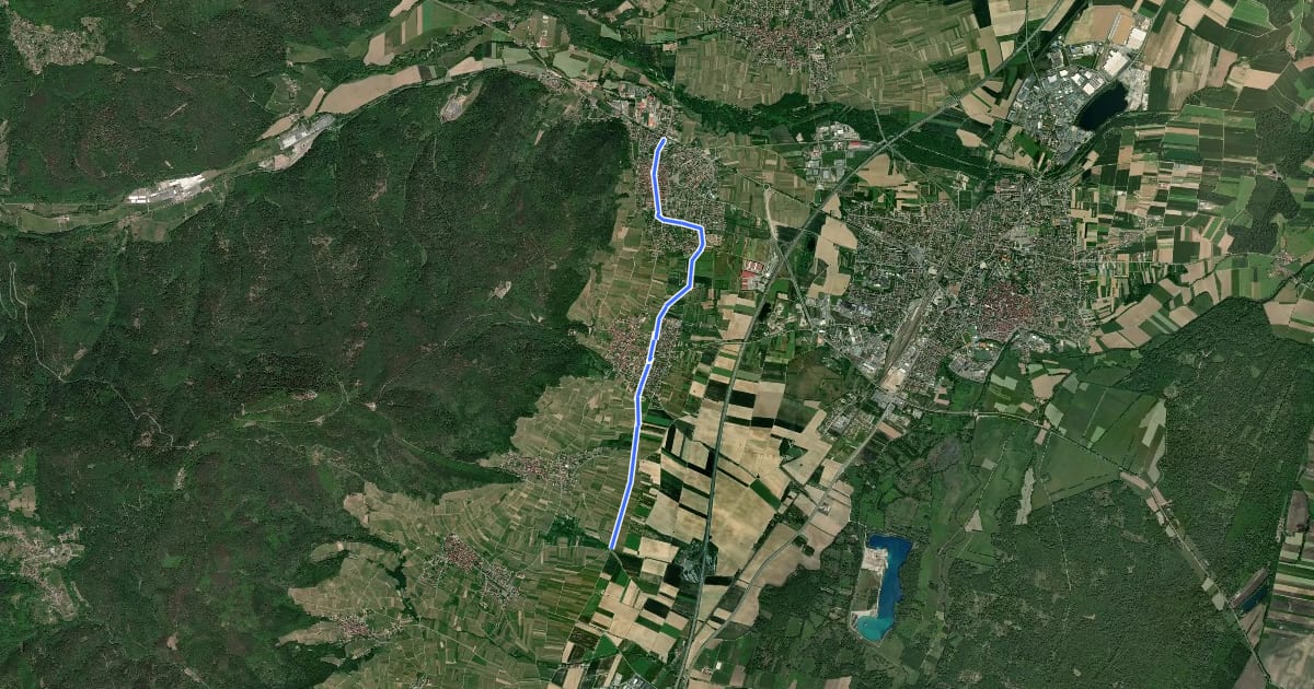 Маршрут IC70 Châtenois - Colmar на спутниковом снимке