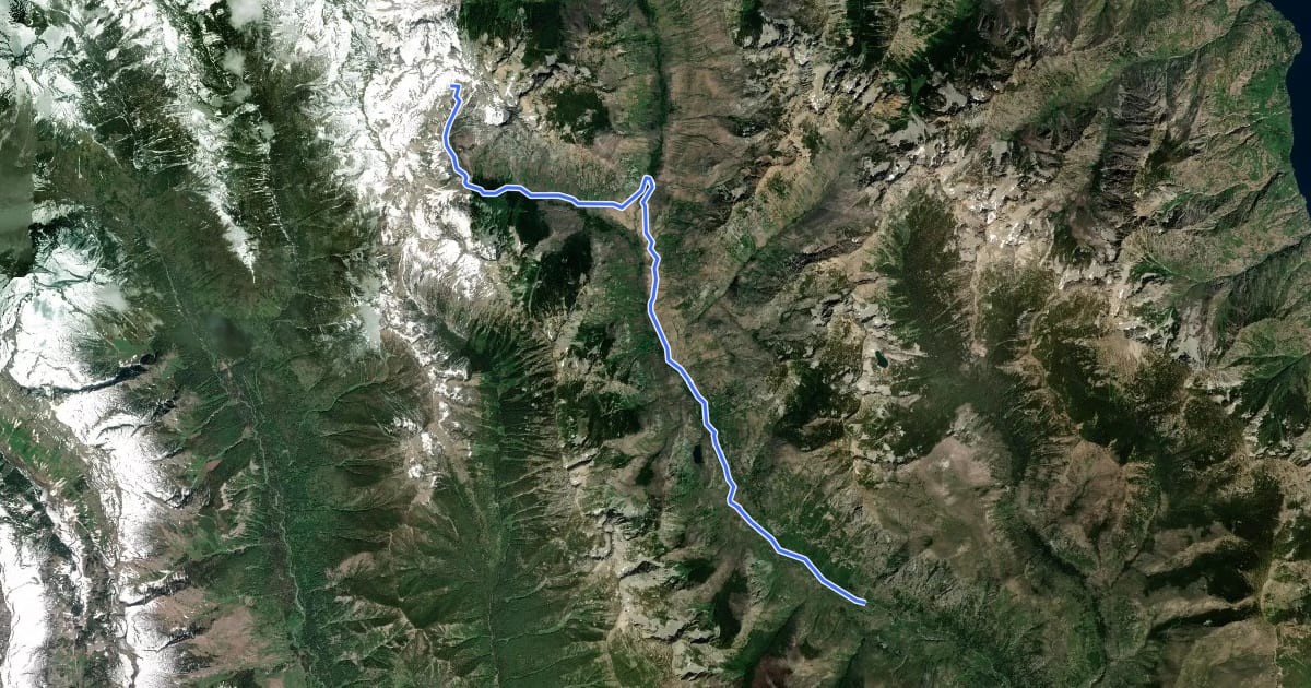 Маршрут Ice Creek Trail на спутниковом снимке