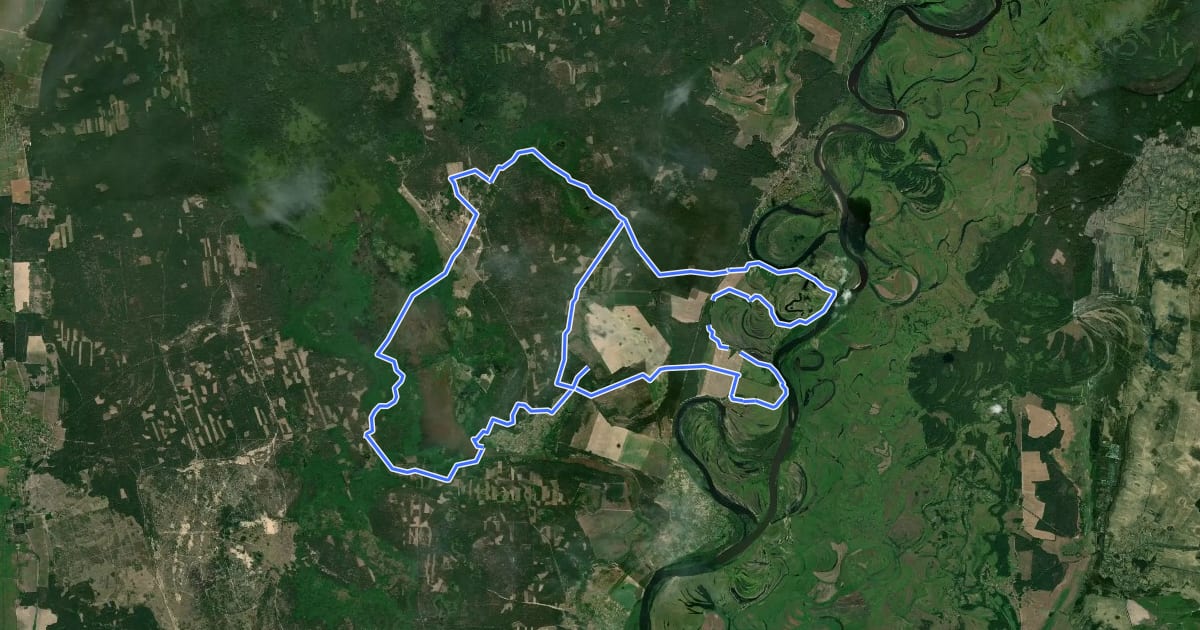 Маршрут Ice Trail 2018 на спутниковом снимке