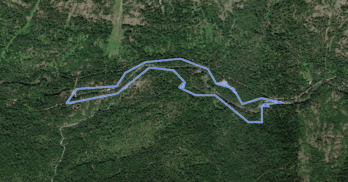 Маршрут Icicle Gorge Trail на спутниковом снимке