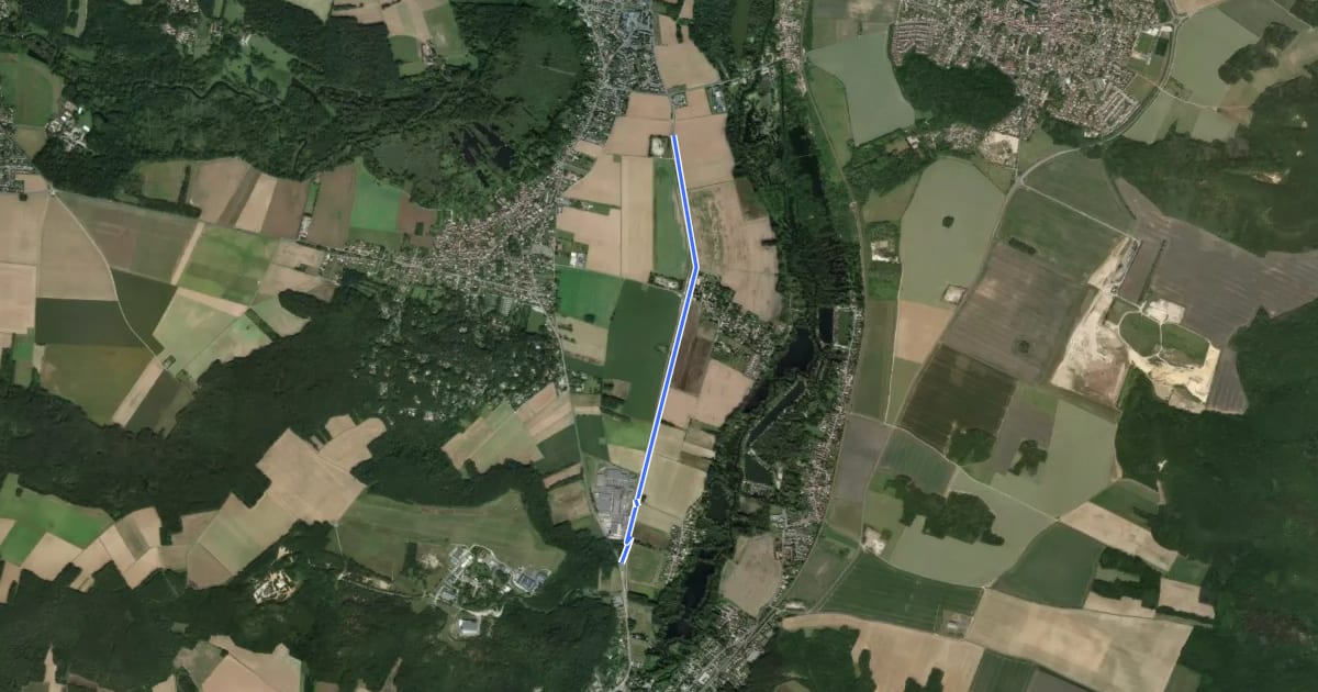 Маршрут ID 11 de La Ferté-Alais à Ballancourt-sur-Essonne на спутниковом снимке