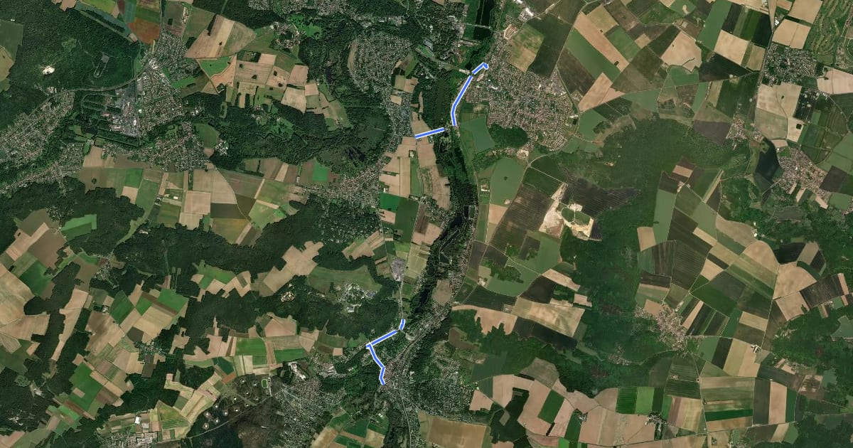 Маршрут ID 11 projet de La Ferté-Alais à Ballancourt-sur-Essonne на спутниковом снимке