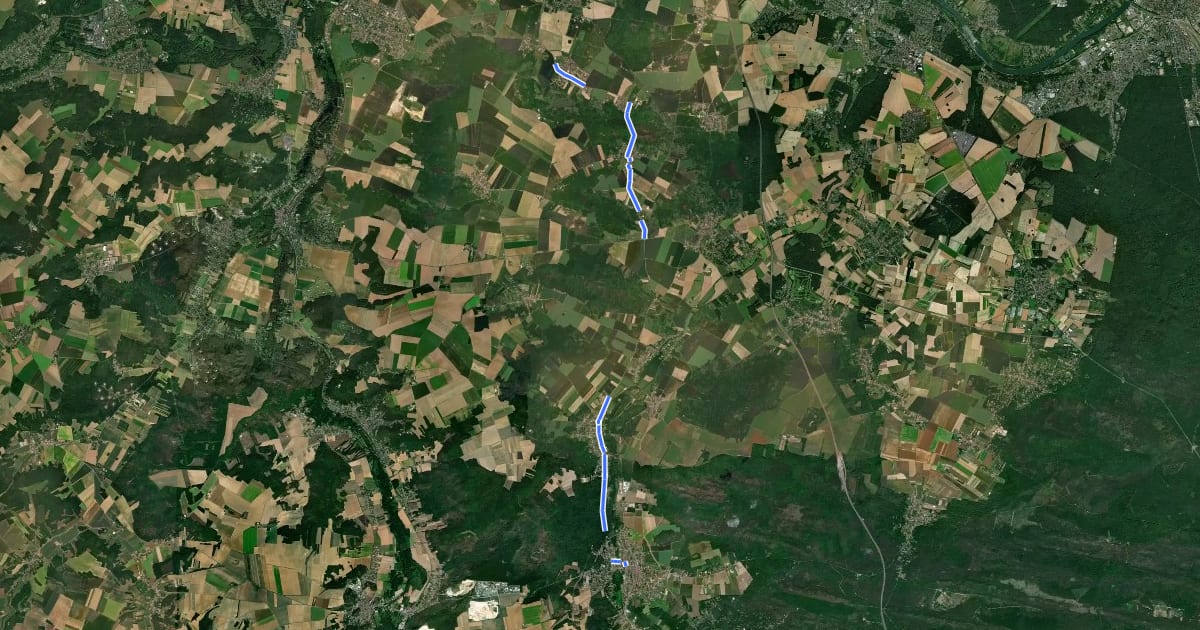 Маршрут ID 14 projet de Mennecy à Milly-la-Forêt на спутниковом снимке