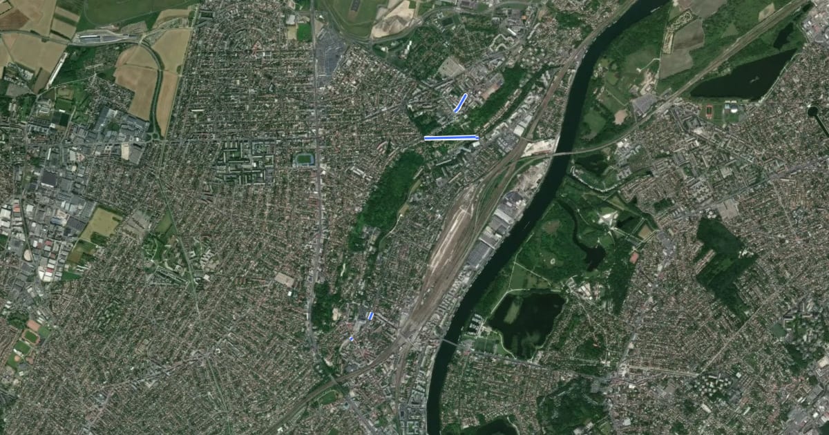 Маршрут ID 23 projet de Savigny-sur-Orge à Athis-Mons на спутниковом снимке