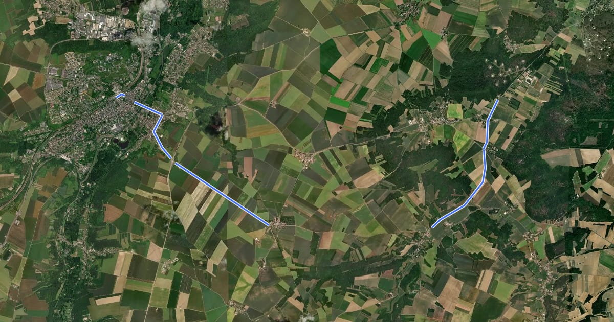 Маршрут ID 29 projet d’Etampes à La Ferté-Alais на спутниковом снимке