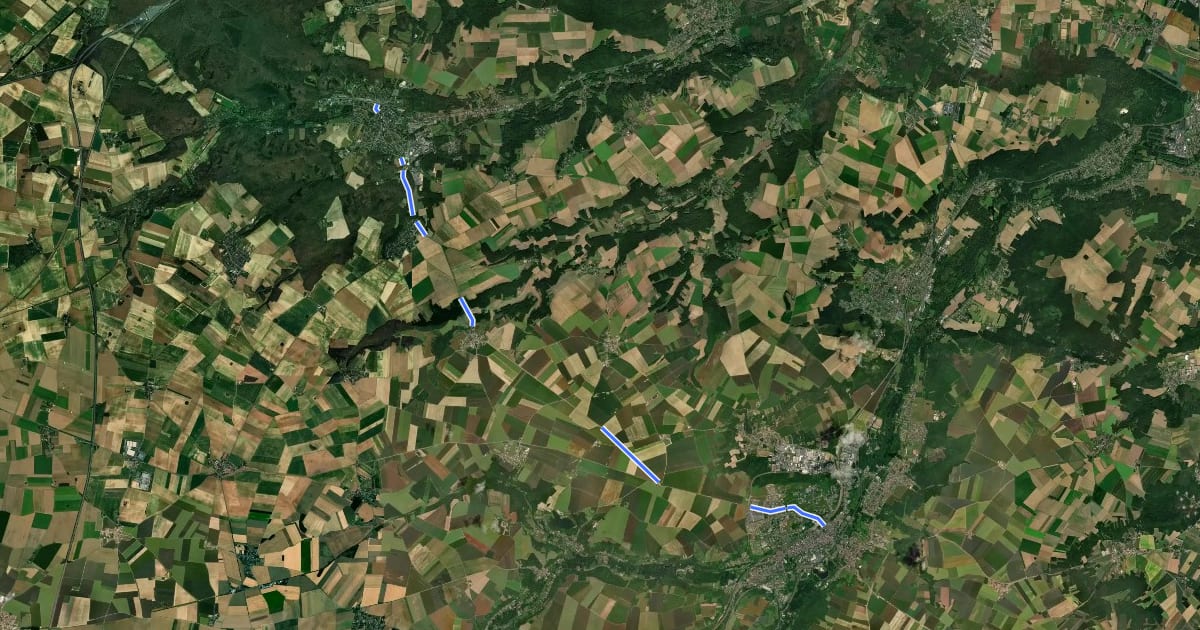 Маршрут ID 3 projet de Dourdan à Étampes на спутниковом снимке