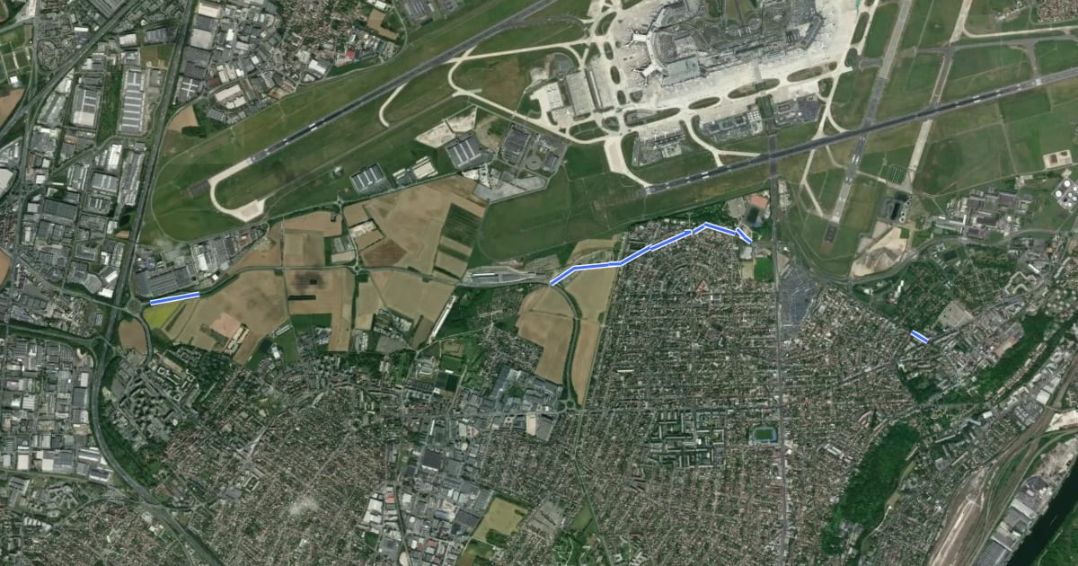 Маршрут ID 32 projet de Massy à Athis-Mons на спутниковом снимке