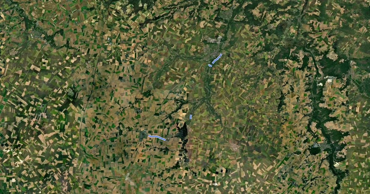 Маршрут ID 9 projet d’Etampes à Angerville на спутниковом снимке