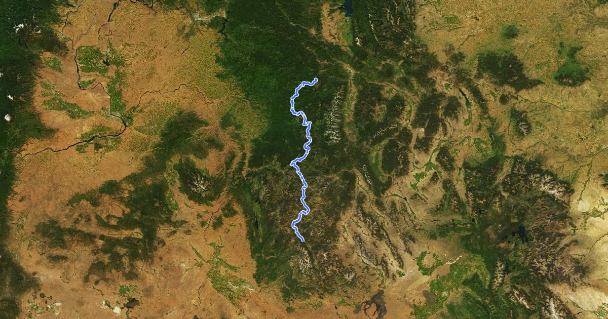 Маршрут Idaho Centenial Trail на спутниковом снимке