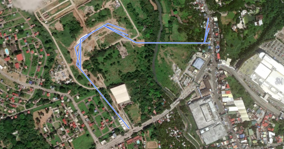 Маршрут Idesia Bicycle Route (westbound) на спутниковом снимке