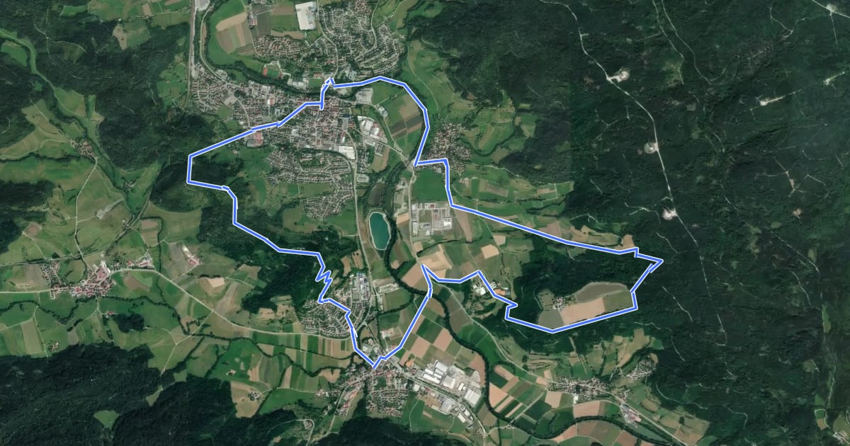 Маршрут Idyllische Straße - Rundweg D на спутниковом снимке