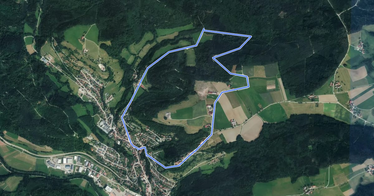 Маршрут Idyllische Straße - Rundweg W на спутниковом снимке