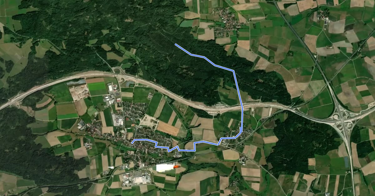 Маршрут Igelweg Verbindung Schnelldorf-Oberampfrach-Wildenholz на спутниковом снимке