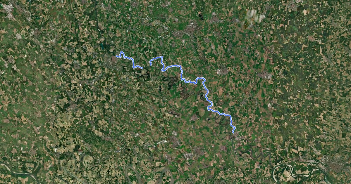 Маршрут Iitinerario dell’Adda на спутниковом снимке