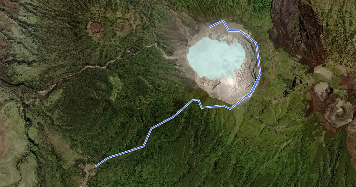 Маршрут Ijen (Merapi) на спутниковом снимке