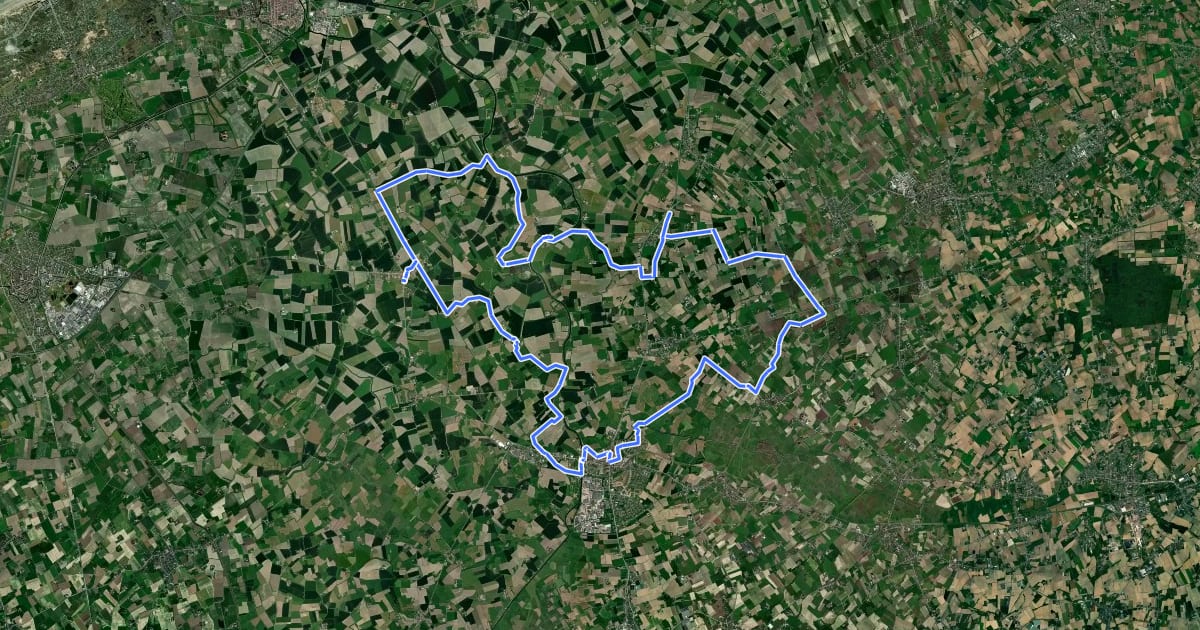 Маршрут IJzer 14-18 route на спутниковом снимке