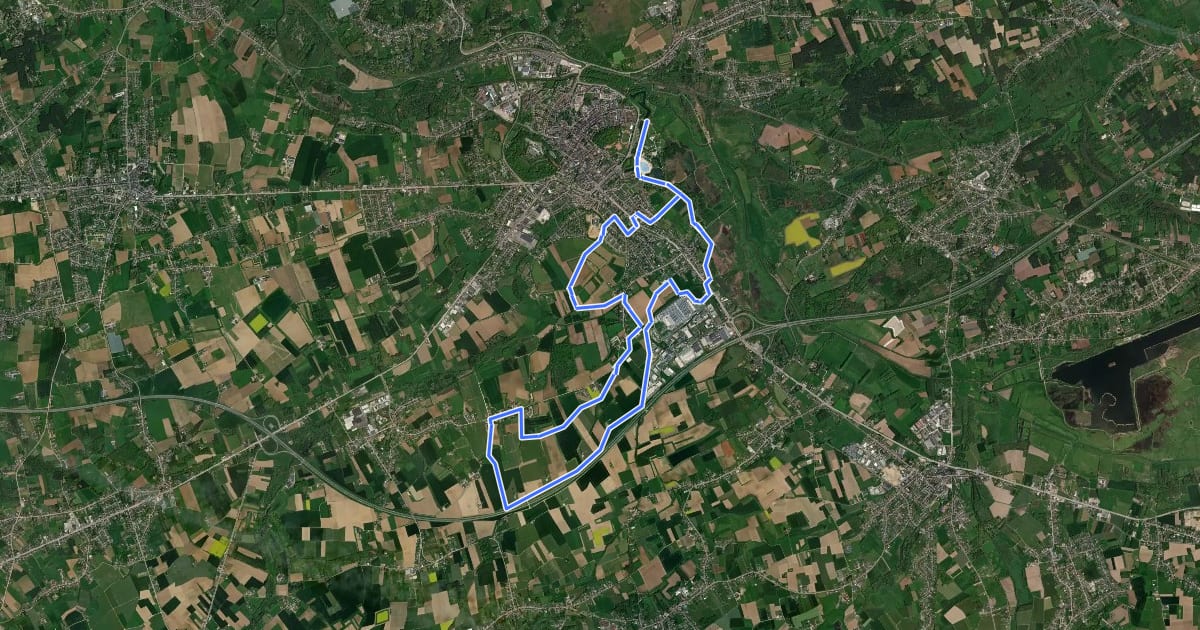 Маршрут IJzerzandsteenroute Blauw на спутниковом снимке