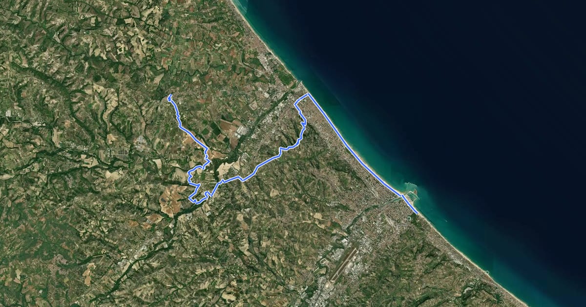 Маршрут Il Cammino d'Abruzzo: Tappa 1 на спутниковом снимке