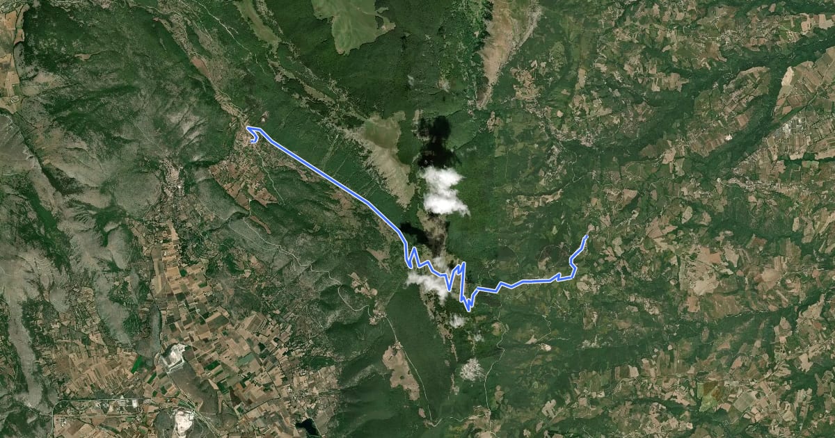 Маршрут Il Cammino d'Abruzzo: Tappa 17 на спутниковом снимке